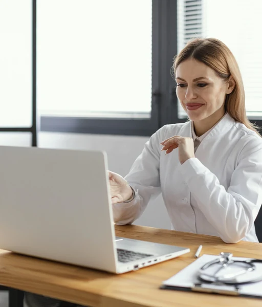 Endocrinologist reviewing results with a patient