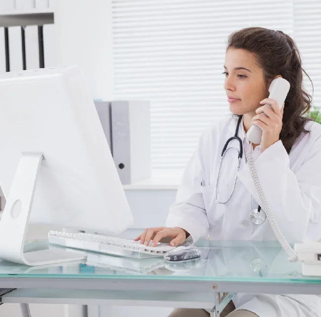Patient discussing hypertension concerns during an online endocrine consultation